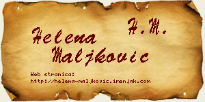 Helena Maljković vizit kartica